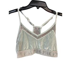 Victoria’s Secret PINK Sport Ultimately Lightly Lined Velvet Bralette Small Mint